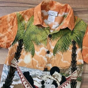 VTG WALT DISNEY WORLD DISNEYLAND RESORT Mickey Mouse Hawaiian Top Size Youth M